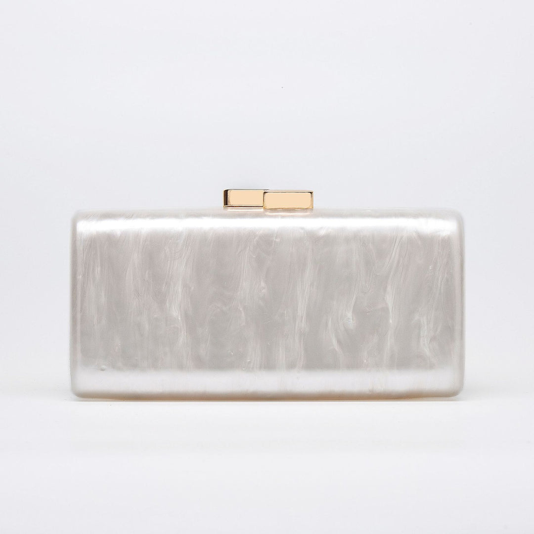 R7 Structured Acrylic Clutch in White 251