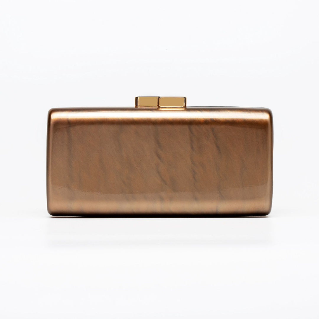 R7 Structured Acrylic Clutch in Gold 252