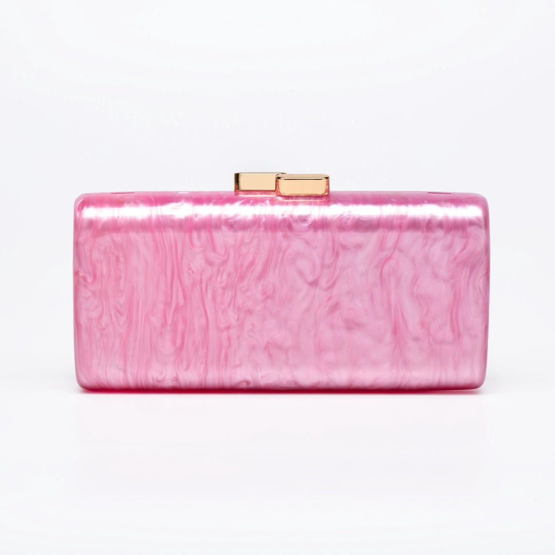 R7 Structured Acrylic Clutch in Pink 249