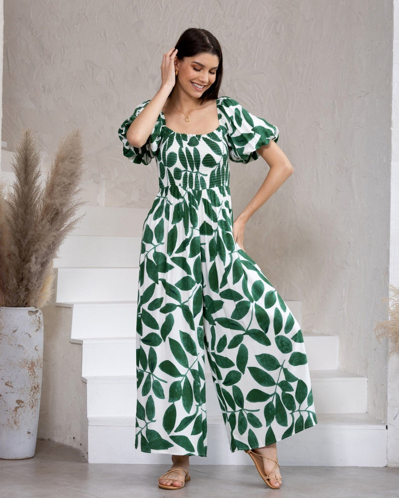 Iris Maxi Green Floral Pantsuit