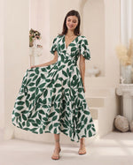 Iris Maxi Green Floral Print Maxi Dress