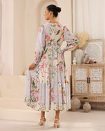 Iris Maxi Grey Floral Maxi Dress