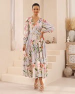 Iris Maxi Grey Floral Maxi Dress