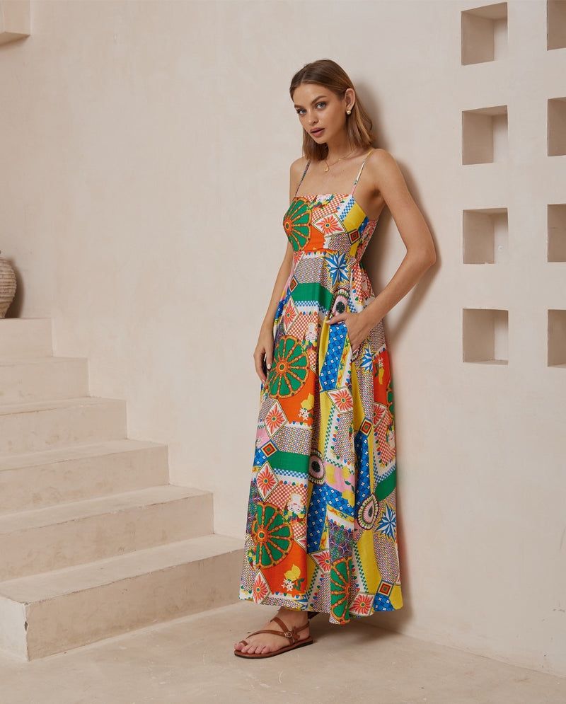 Iris Maxi Mediterranean Party Dress