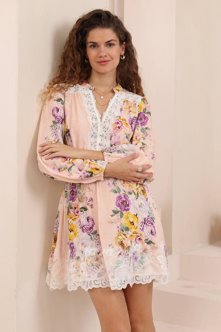Iris Maxi Pink Floral Dress