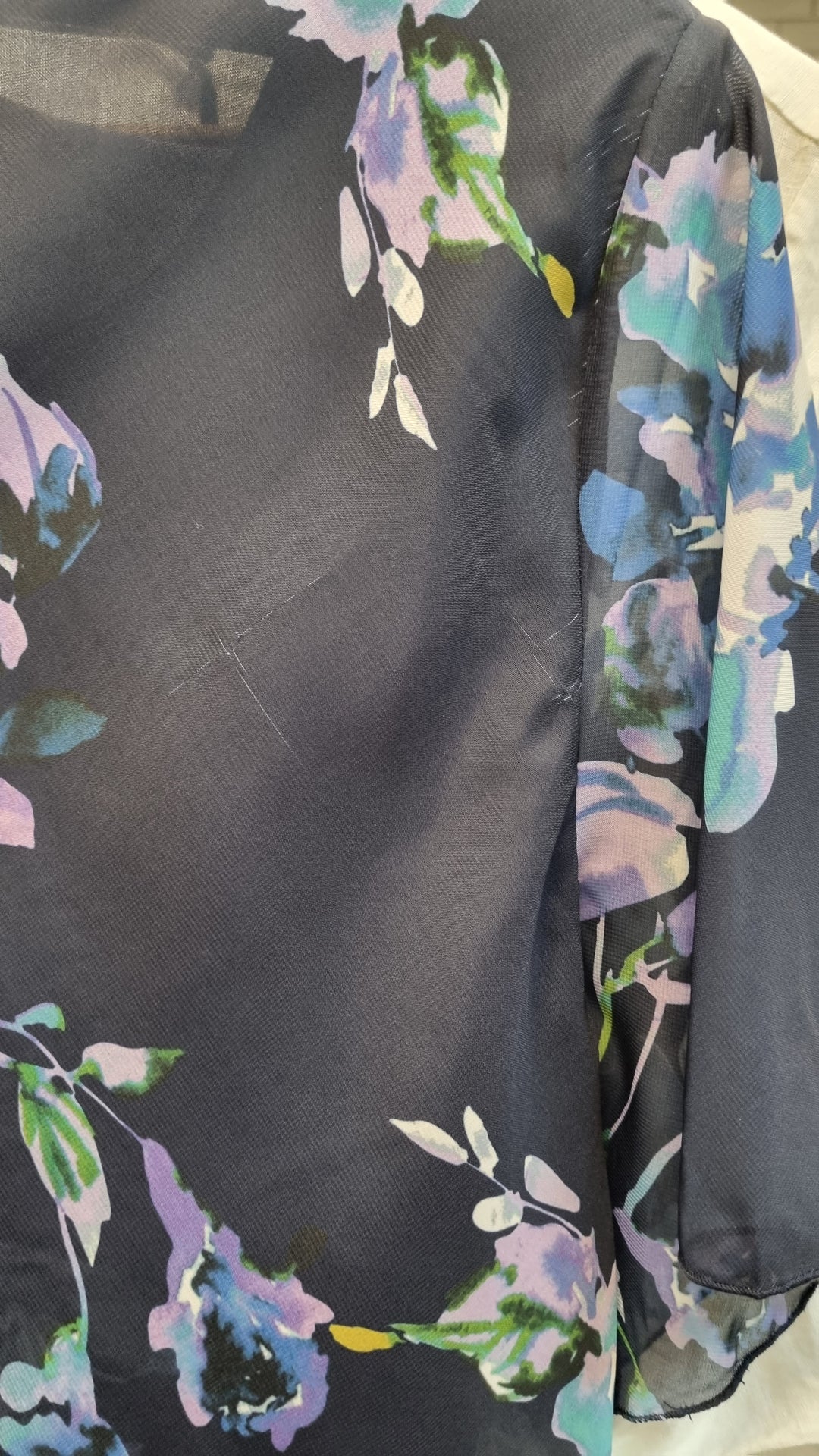 Vivid Layered Chiffon dress, small fabric fault on back shoulder