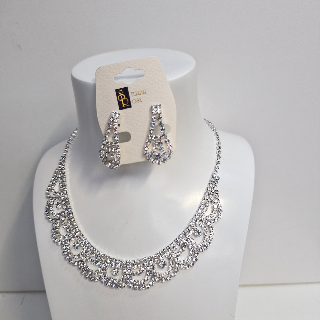 Stellar Rose Silver Diamante Set 71206