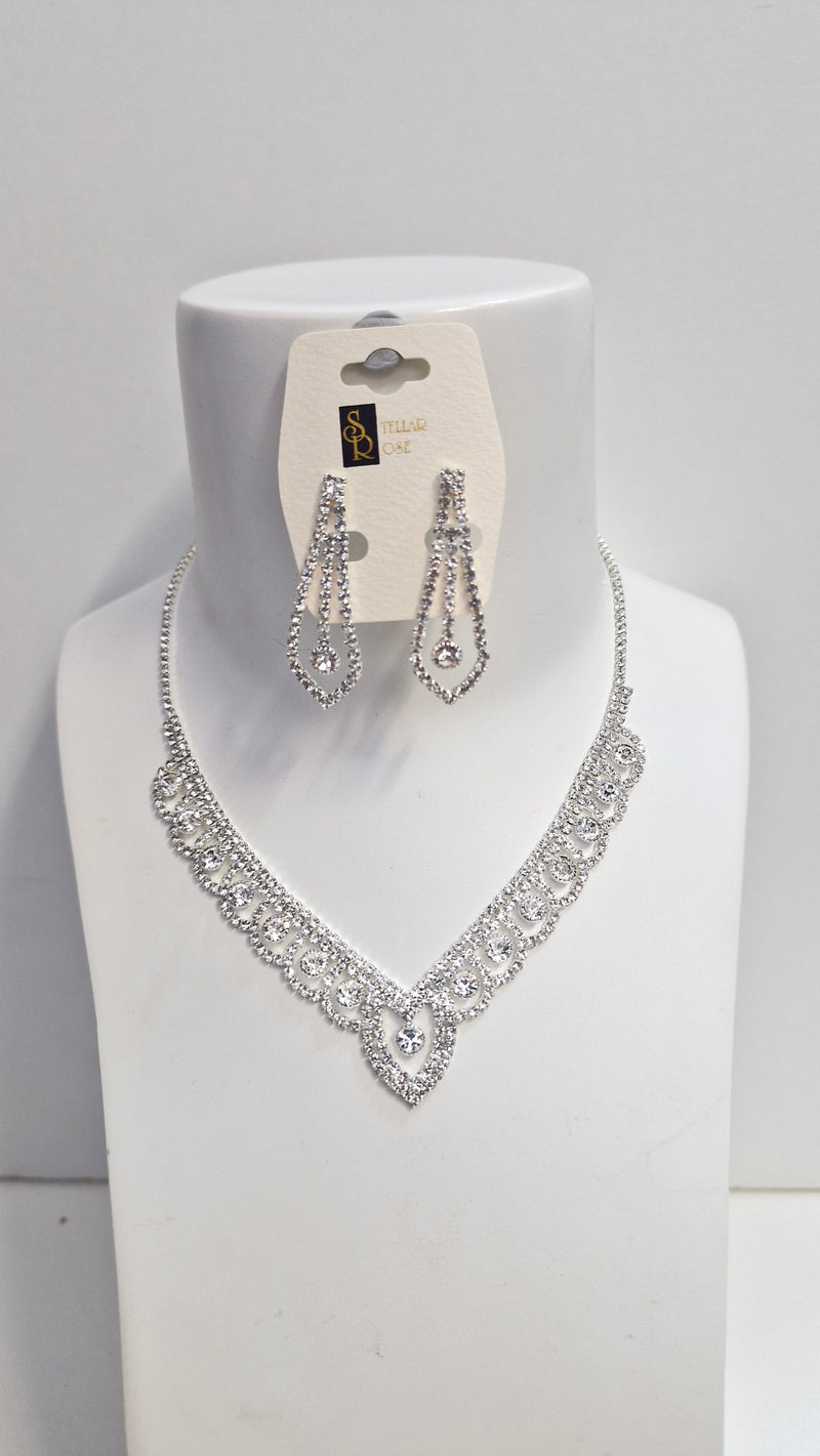 Stellar Rose Silver Diamante Set 72202