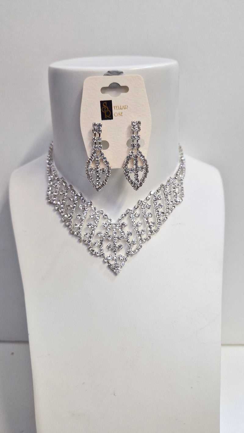 Stellar Rose Silver Diamante Set 68205