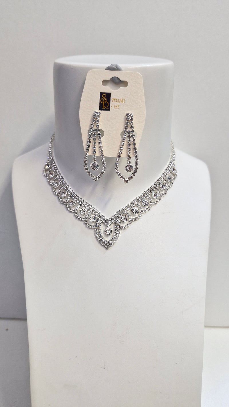 Stellar Rose Silver Diamante Set 72200