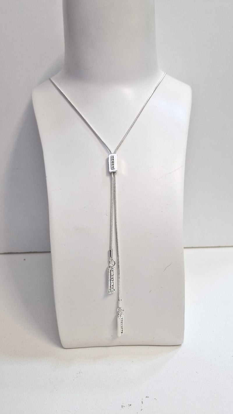 Stellar Rose long silver necklace 56007