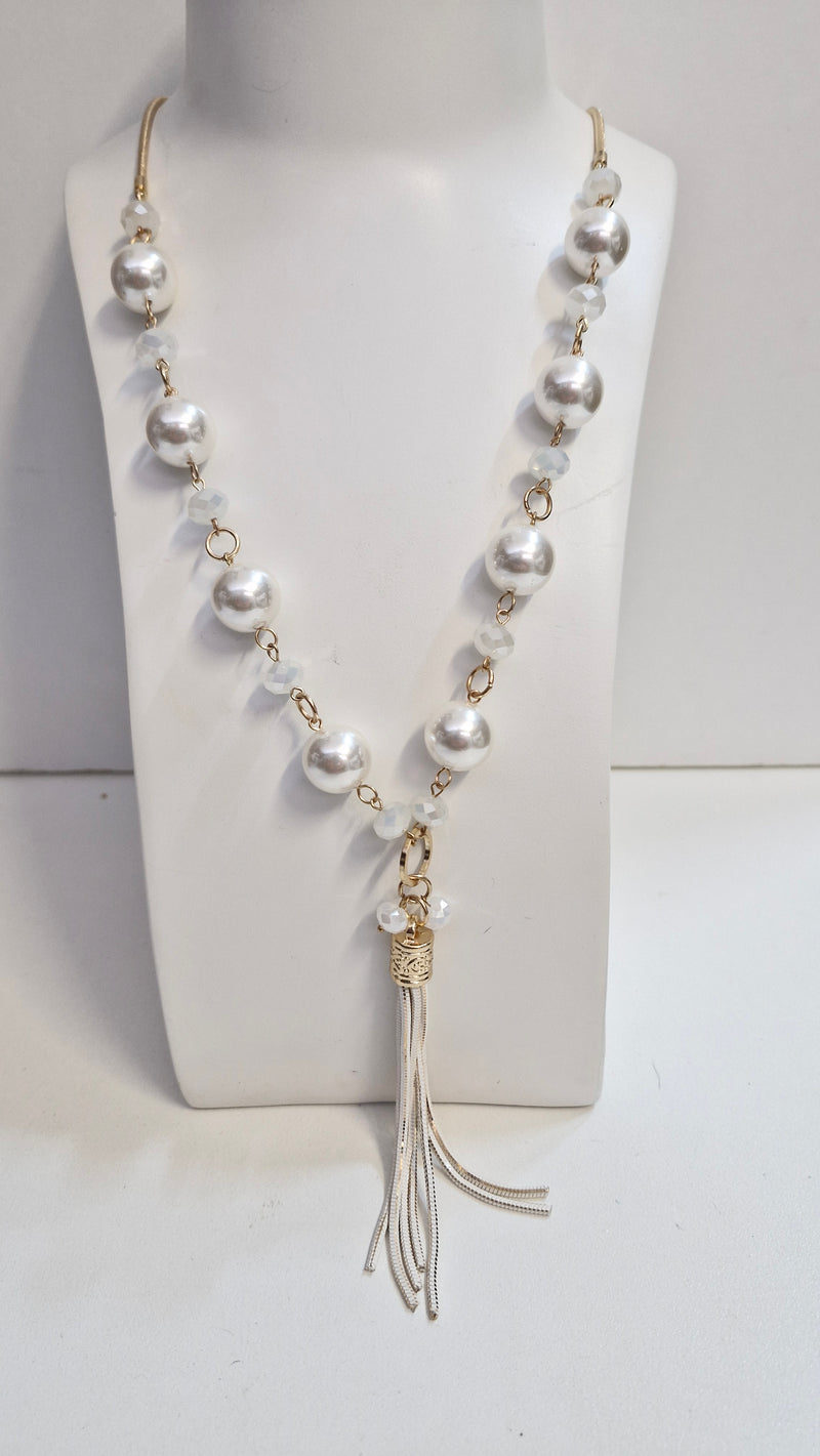 Stellar Rose pearl bead necklace 72079