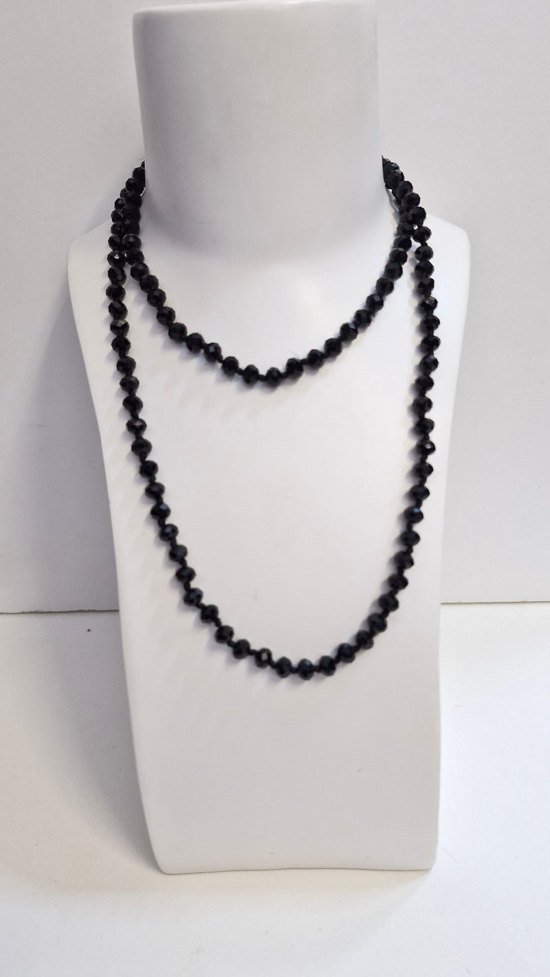 Stellar Rose onyx single long necklace 55055