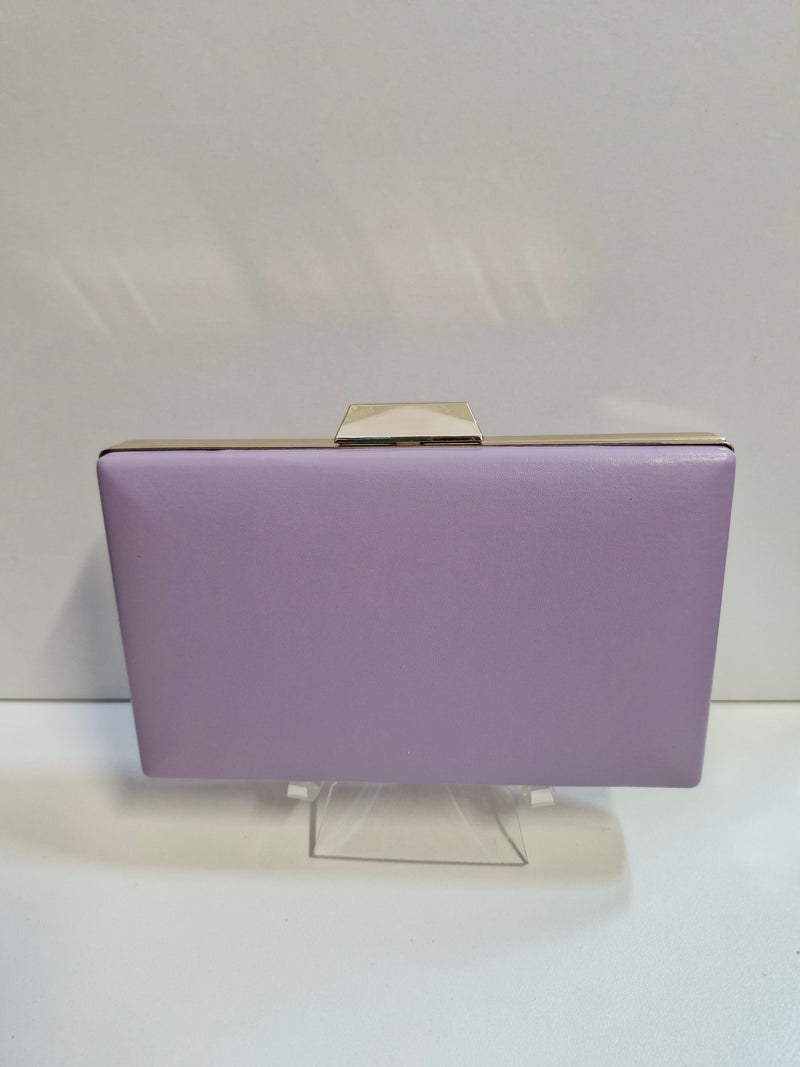 Plain Structured Clutch in Lilac 001