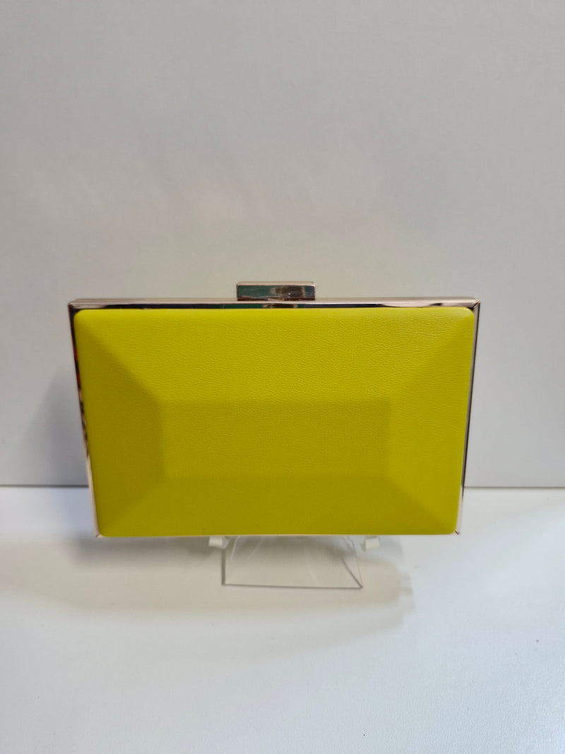 De Cavalier Structured Clutch Chartreuse Yellow 2410