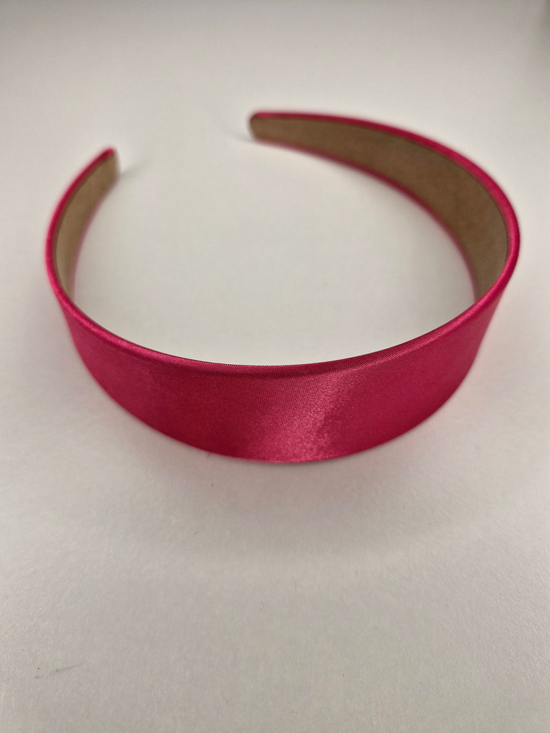 Alice Satin Headband in Fuchsia Pink