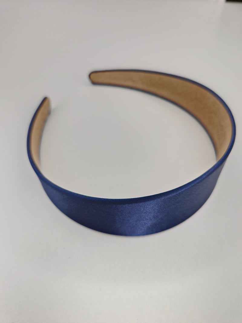 Alice Satin Headband in Navy