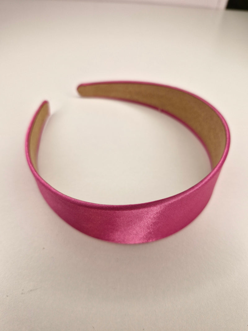 Alice Satin Headband in Hot Pink