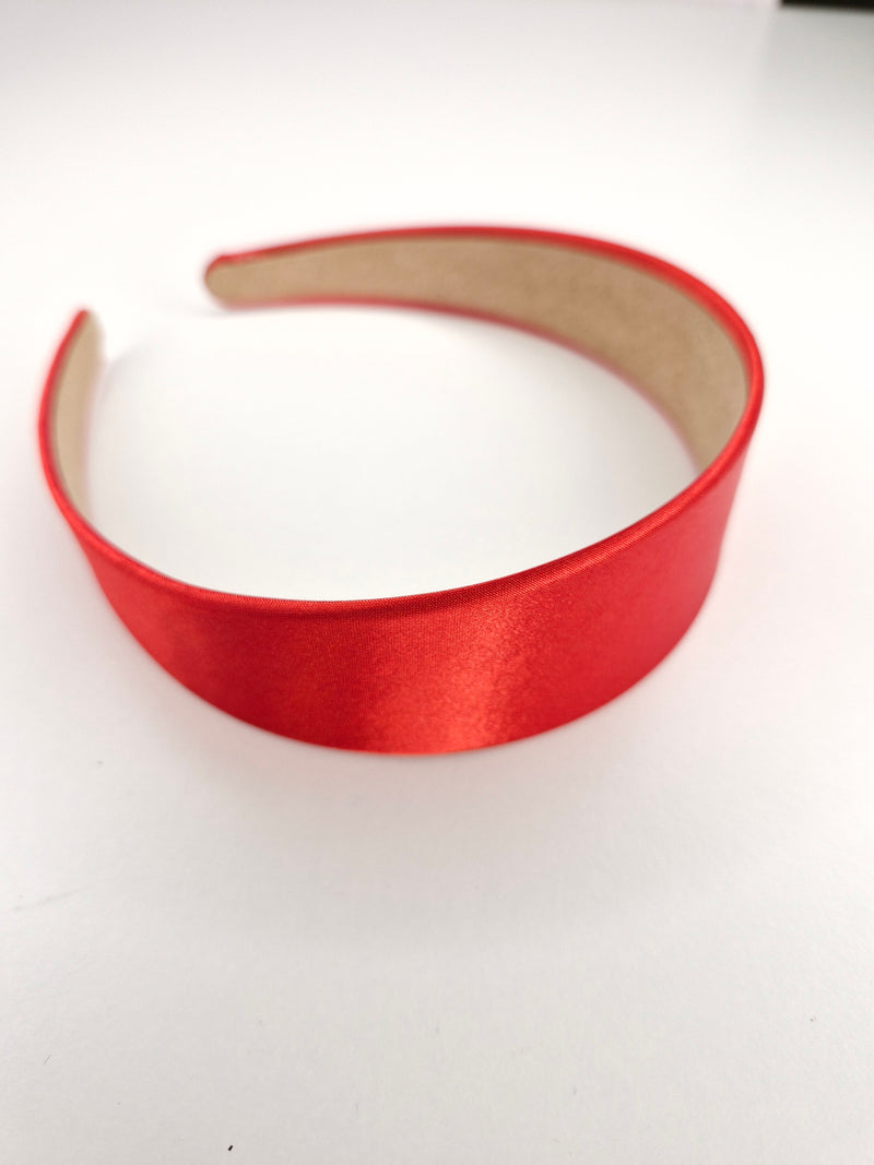 Alice Satin Headband in Scarlett Red