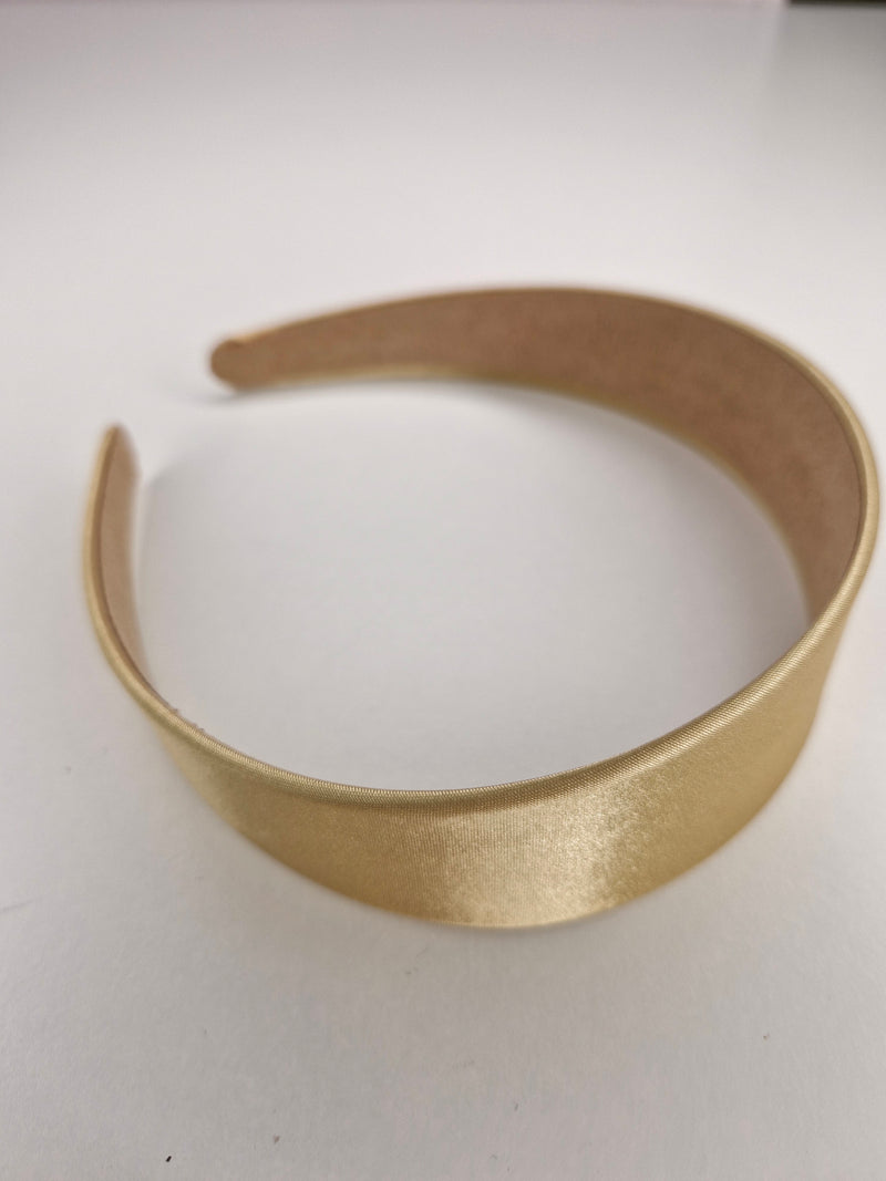 Alice Satin Headband in Light Gold