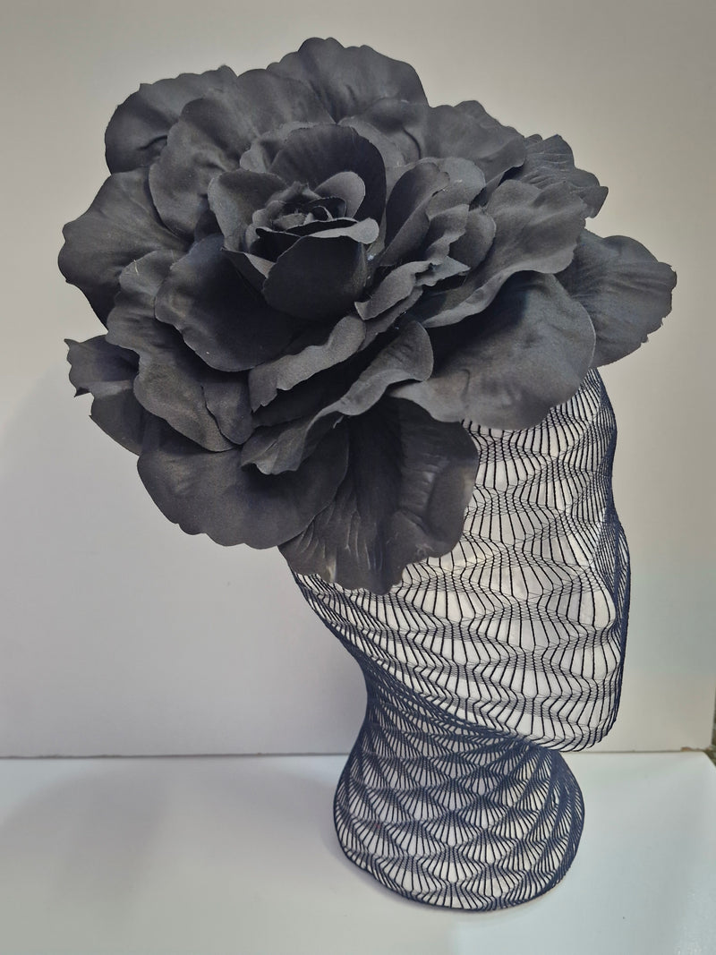 Large Flower Headband in Black