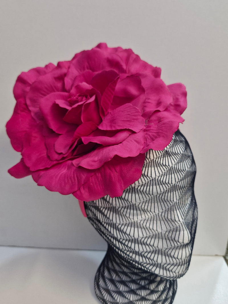 Large Flower Headband in Fuchsia