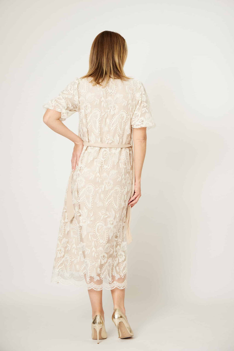 La Strada Lace Shirt Dress in Latte