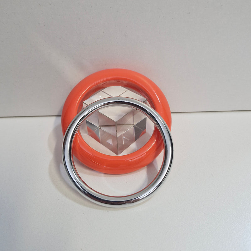 Acrylic bangles orange and silver