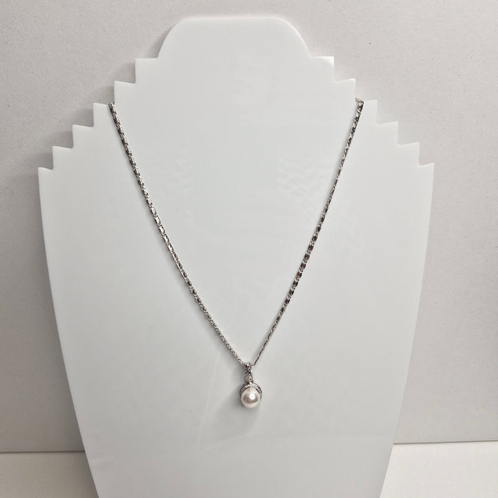 Stellar Rose Silver and pearl drop necklace 77018 matching earrings available