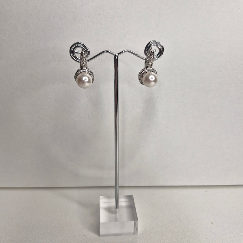 Stellar Rose Silver and pearl earrings 77925