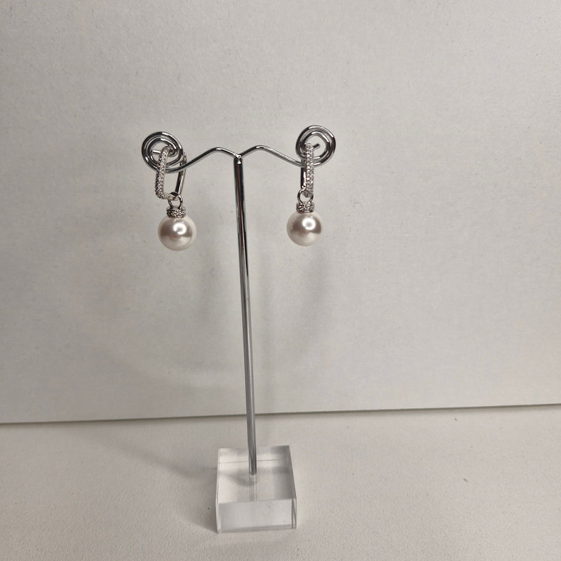 Stellar Rose Silver and pearl earrings 77928