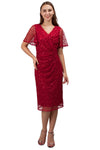 Miss Anne Sequin Lace Cocktail Dress in Red