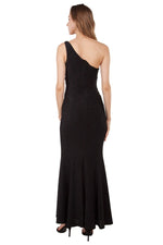 Miss Anne One Shoulder Gown  in Black