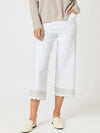 Gordon Smith Scallop Hem Pant in White/Natural