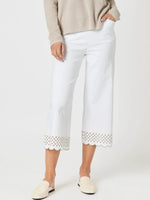 Gordon Smith Scallop Hem Pant in White/Natural