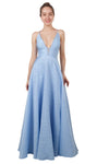 Anissa Textured Fabric Ballgown in Dove Blue 220517