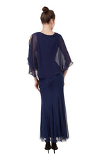 Anissa Capped Sholder Gown in Navy or Wine