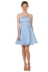 Miss Anne Strapless Mini Party Dress in Sage, Blue or Pink