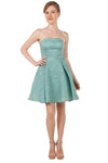 Miss Anne Strapless Mini Party Dress in Sage, Blue or Pink