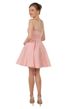 Miss Anne Strapless Mini Party Dress in Sage, Blue or Pink