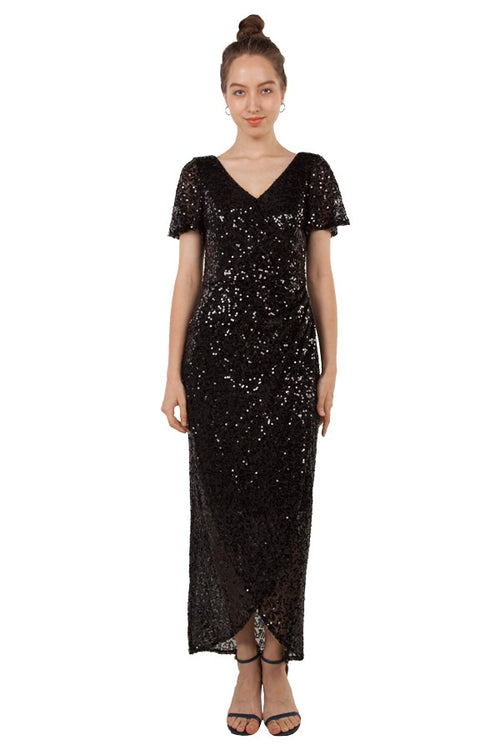 Anissa Square Sequins Gown in Black, Gold or Green