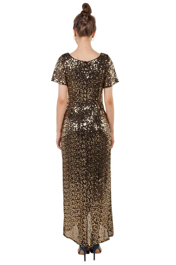 Anissa Square Sequins Gown in Black, Gold or Green