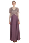 Miss Anne Sequin Bodice with Chiffon Skirt Gown in Mauve