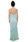 Anissa Spagetti Strap Sequin Gown in Mint 222278