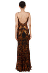 Anissa Spagetti Strap Sequin Gown in Bronze 222278