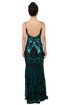 Anissa Spagetti Strap Sequin Gown in Teal 222278