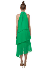 Miss Anne Halter Layers Dress in Green
