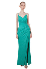 Anissa Glitter Knit Gown in Cobalt, Red or Aqua