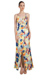 Miss Anne Floral Satin Maxi Faux Wrap Dress