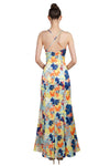 Miss Anne Floral Satin Maxi Faux Wrap Dress